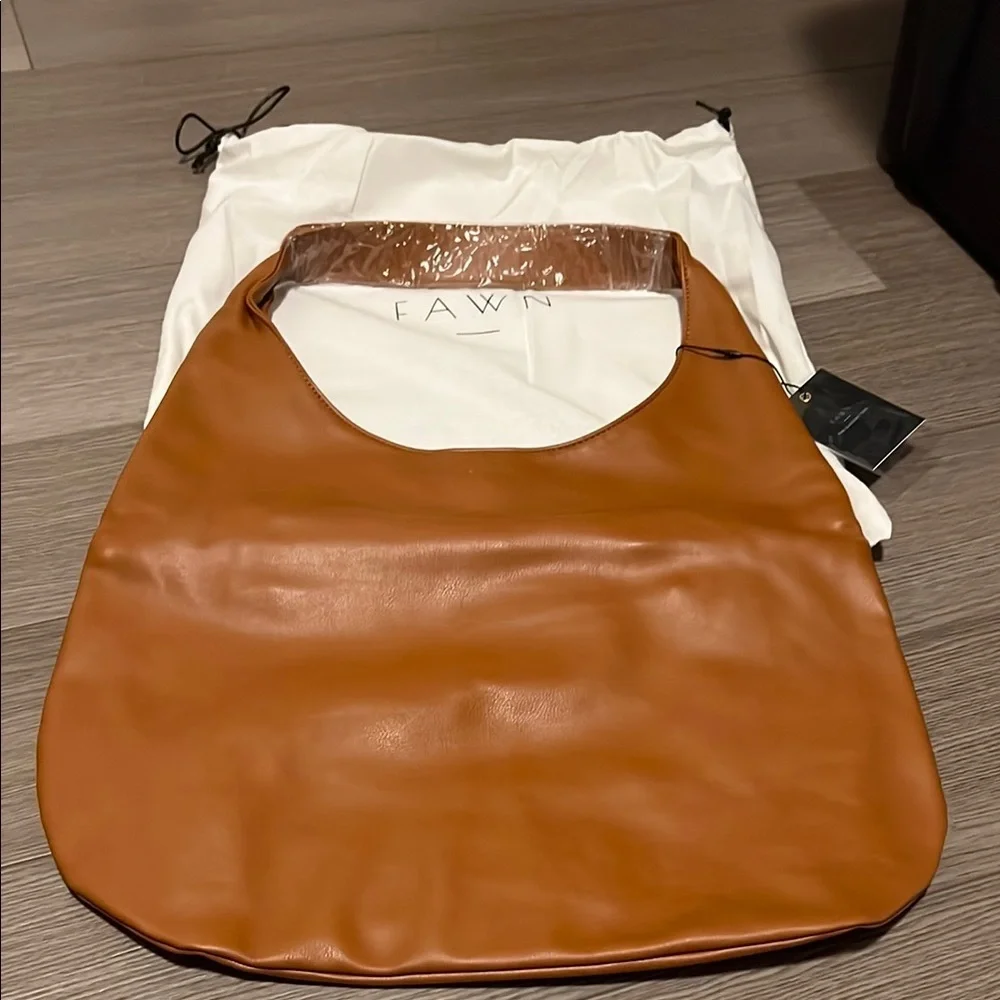 Fawn Brown Leather Tote Bag